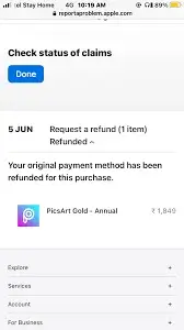 Request a Refund from PicsArt